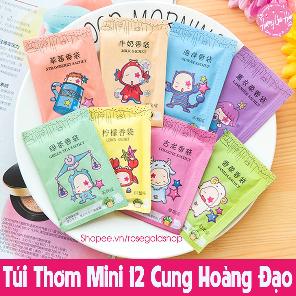 Túi Thơm Mini 12 Cung Hoàng Đạo - Túi Thơm Để Tủ Quần Áo/ Giày Dép/ Balo (Giao Ngẫu Nhiên)