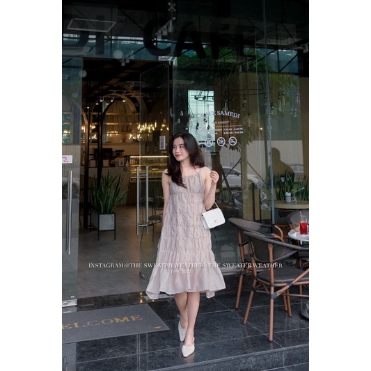 Váy maxi voan nhún kèm váy hai dây lót trong the.sweaterweather TSW (Ảnh thật)