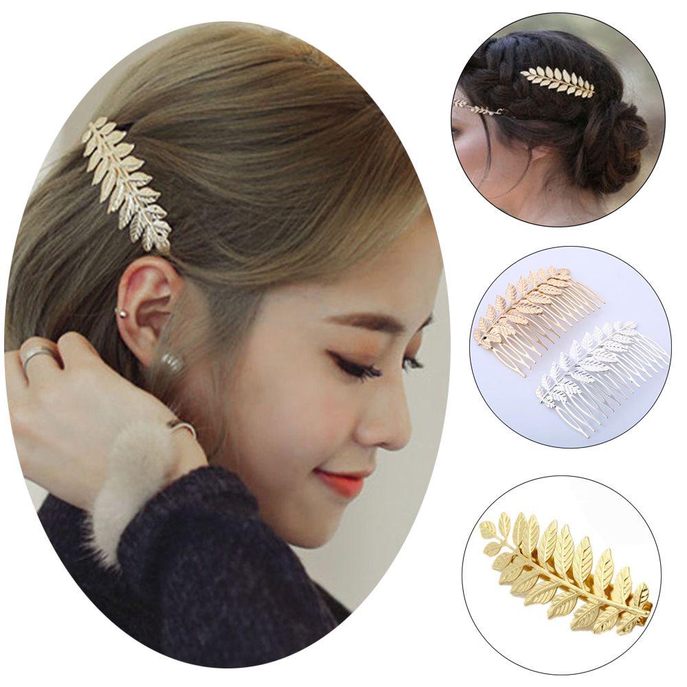 LTBLBY  Kẹp Tóc Mạ Bạc Hình Chiếc Lá