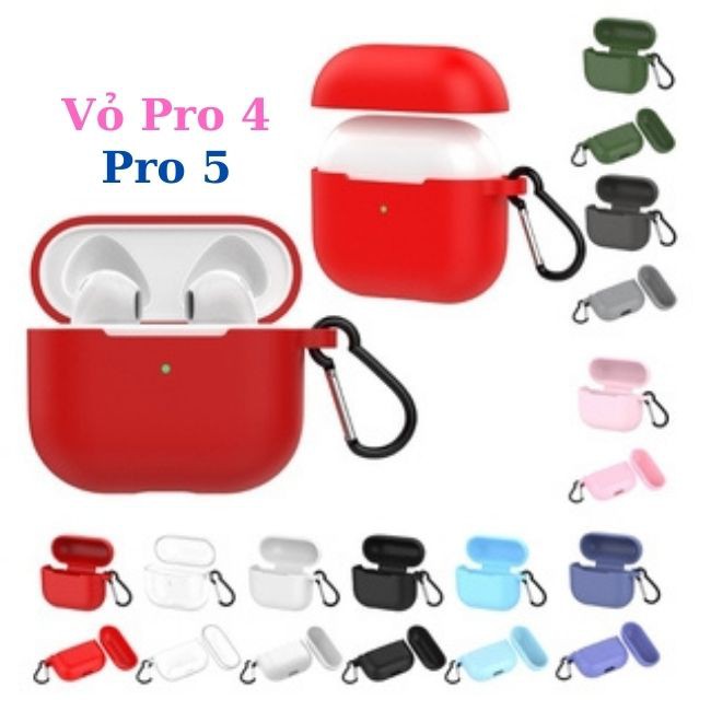 Vỏ Silicon Bảo Vệ Hộp Sạc Tai Nghe Airpods Pro 4, Tai Nghe Airpods Pro 5