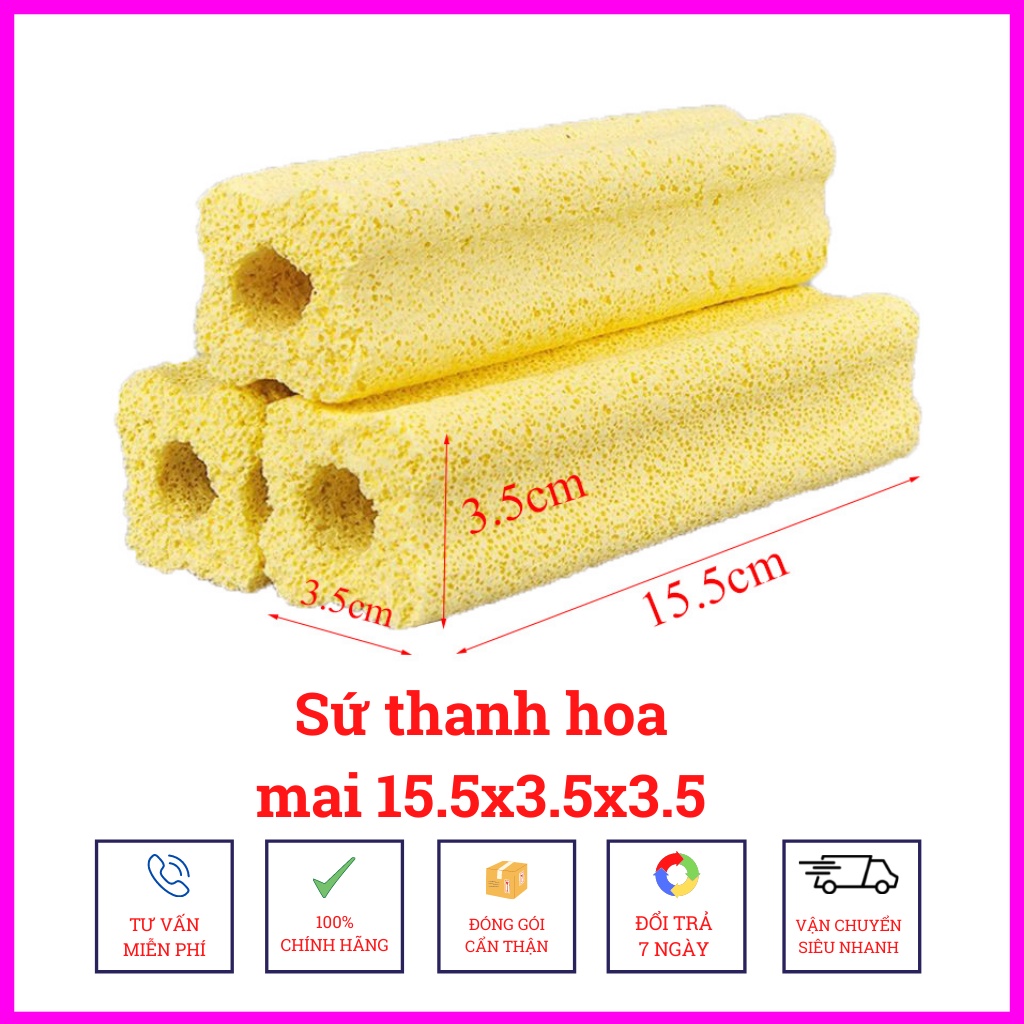 Sứ Thanh Hoa Mai Lớn 15x3.5cm - Vật Liệu Lọc Cho Hồ Cá