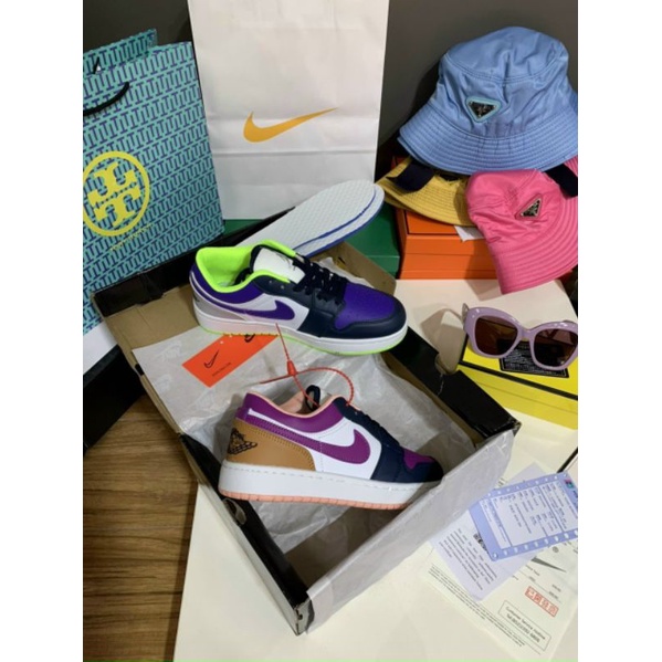 (VIDEO) Giày Thể Thao Tím Pha Màu Da Mềm Êm Fullbox Cao Cấp