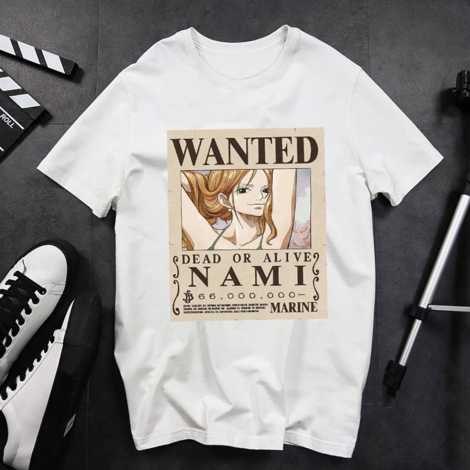 BST ÁO THUN ONE PIECE TRUY NÃ BĂNG MŨ RƠM SIÊU ĐỘC | ÁO LUFFY ONE PIECE WANTED TSHIRT OP18