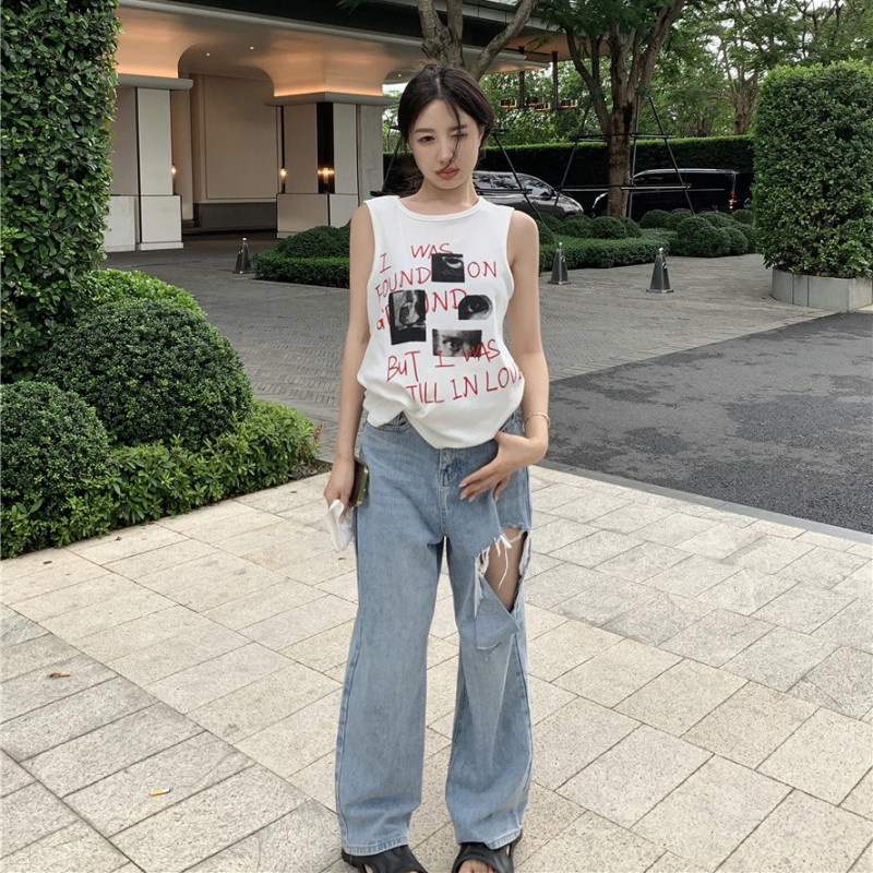 Áo Thun Không Tay Cổ Tròn Thời Trang Dành Cho Nữ