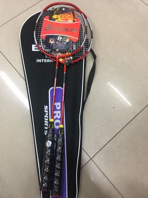 Combo 2 vợt cầu lông cacbon BOKAI chịu lực căng 10kg