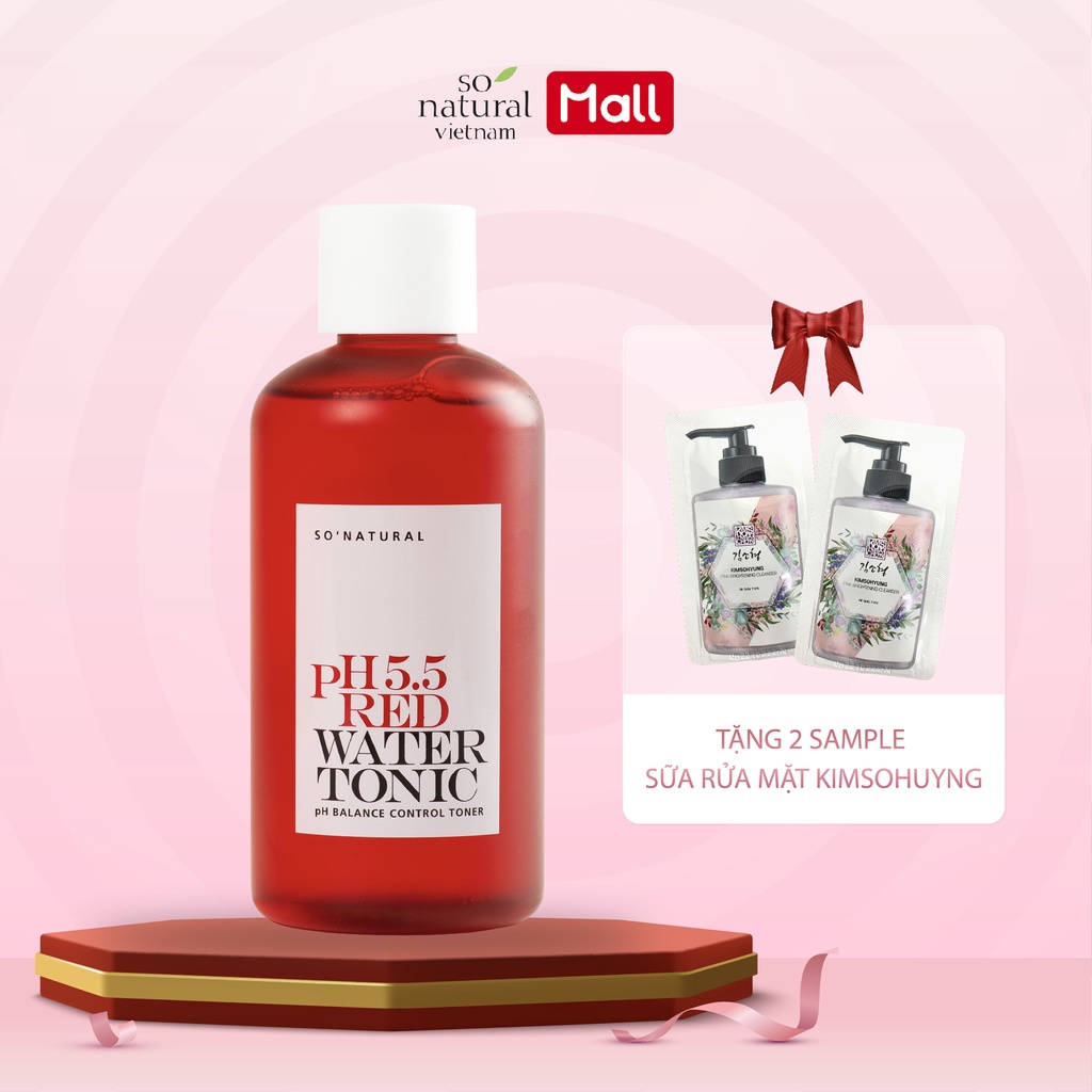 Nước Hoa Hồng Cấp Ẩm Cho Mọi Làn Da So Natural Red Peel PH 5.5 Red Water Tonic 250ml