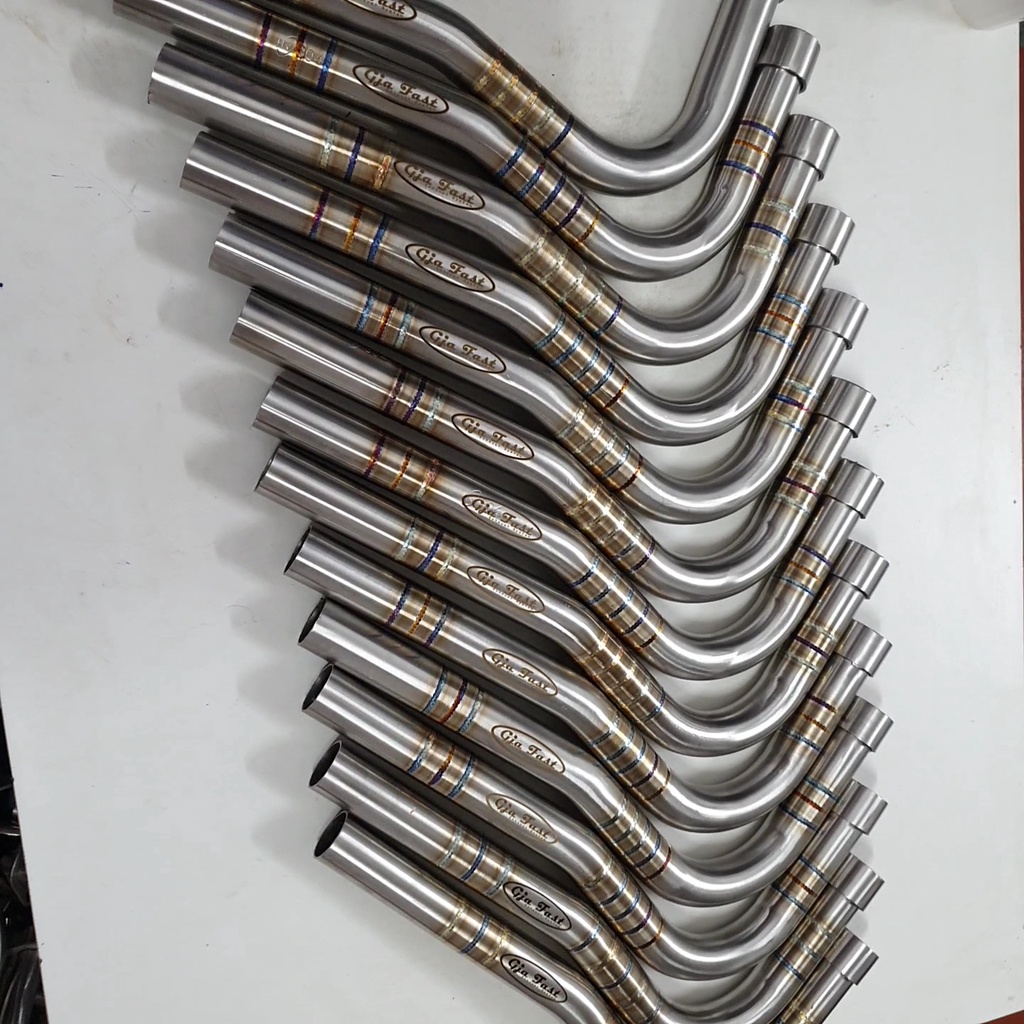 Cổ Pô inox hàn vân Titan Thòng Xe Wave & Dream nhỏ 100 - Gja Fast