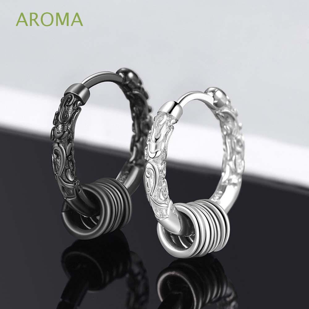 Khuyên Tai Dạng Vòng Phong Cách Hàn Quốc Bất Đối Xứng Cá Tính Dành Cho Nam|Khuyên Tai Tròn Mạ Đồng Nhiều Màu Sắc Phong Cách Hip Hop