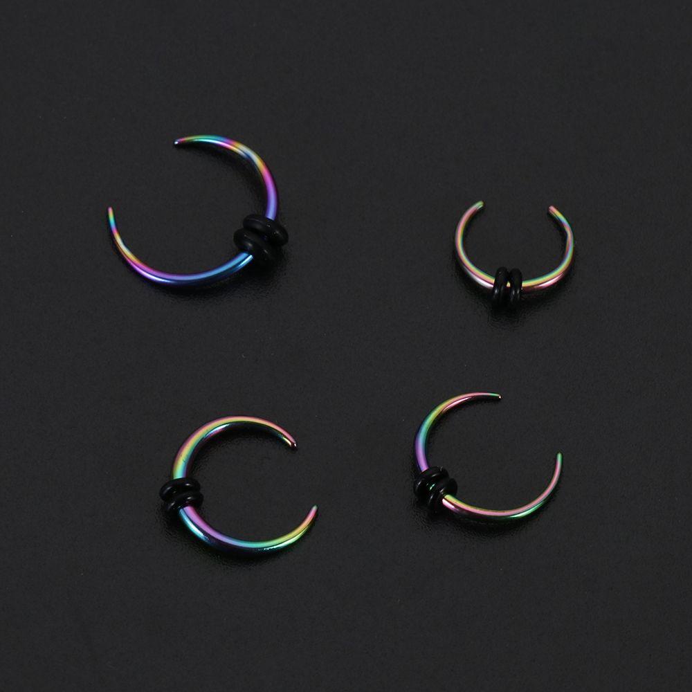 SUMU Khuyên Mũi Hình Sừng Ngựa Màu Đen Nhiều Màu Thời Trang