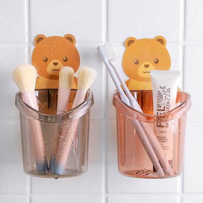 Cốc Dán Tường Nhà Tắm Hình Gấu Nâu Dễ Thương - Cốc Đựng Bàn Chải Đánh Răng - Cốc Hình Gấu
