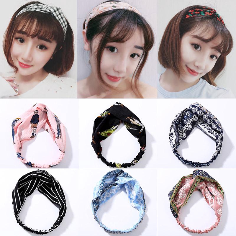 Băng đô turban thắt nơ co giãn họa tiết kẻ sọc thời trang cho nữ