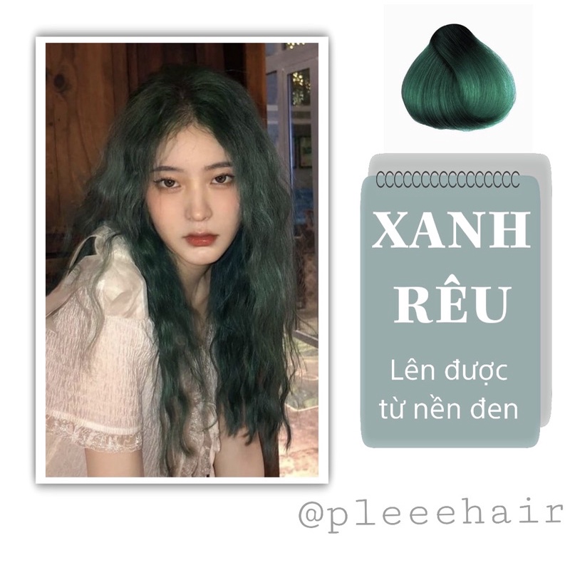THUỐC NHUỘM TÓC XANH RÊU + tặng oxy trợ nhuộm