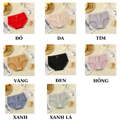 Quần Lót Nữ Dệt Kim 100% - Quần Lót Cotton Kháng khuẩn, Thấm Hút Mồ Hôi AMYBRA LQ12