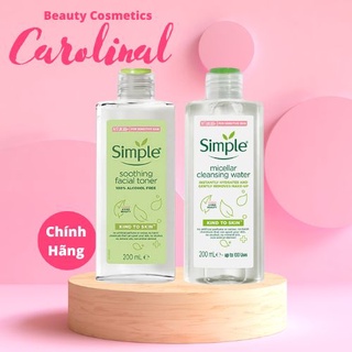Nước hoa hồng simple smoothing facial toner 200ml (mẫu mới) / Nước Tẩy Trang Simple Micellar Cleansing