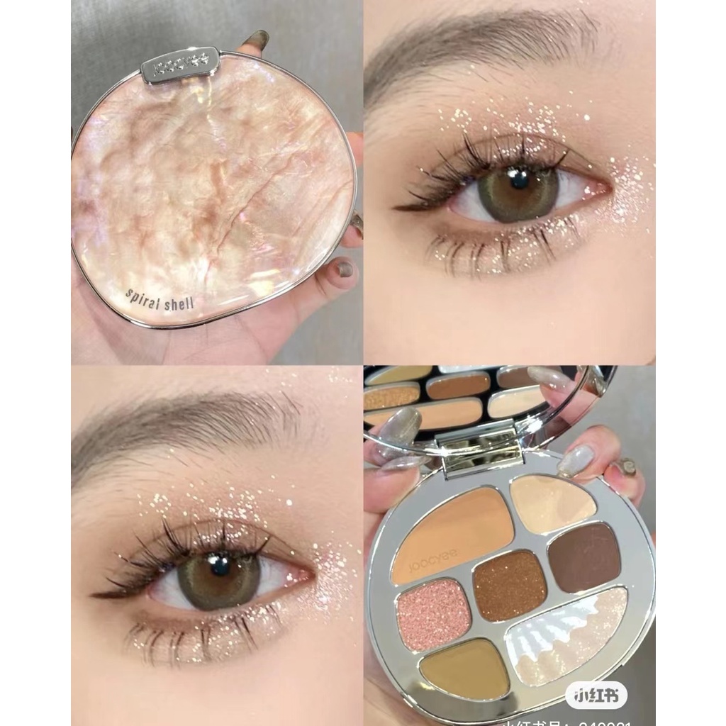 JOOCYEE phấn mắt màu hồng nude hồng đỏ nâu đất di động Bảng màu mắt acrylic bóng lâu trôi eyeshadow
