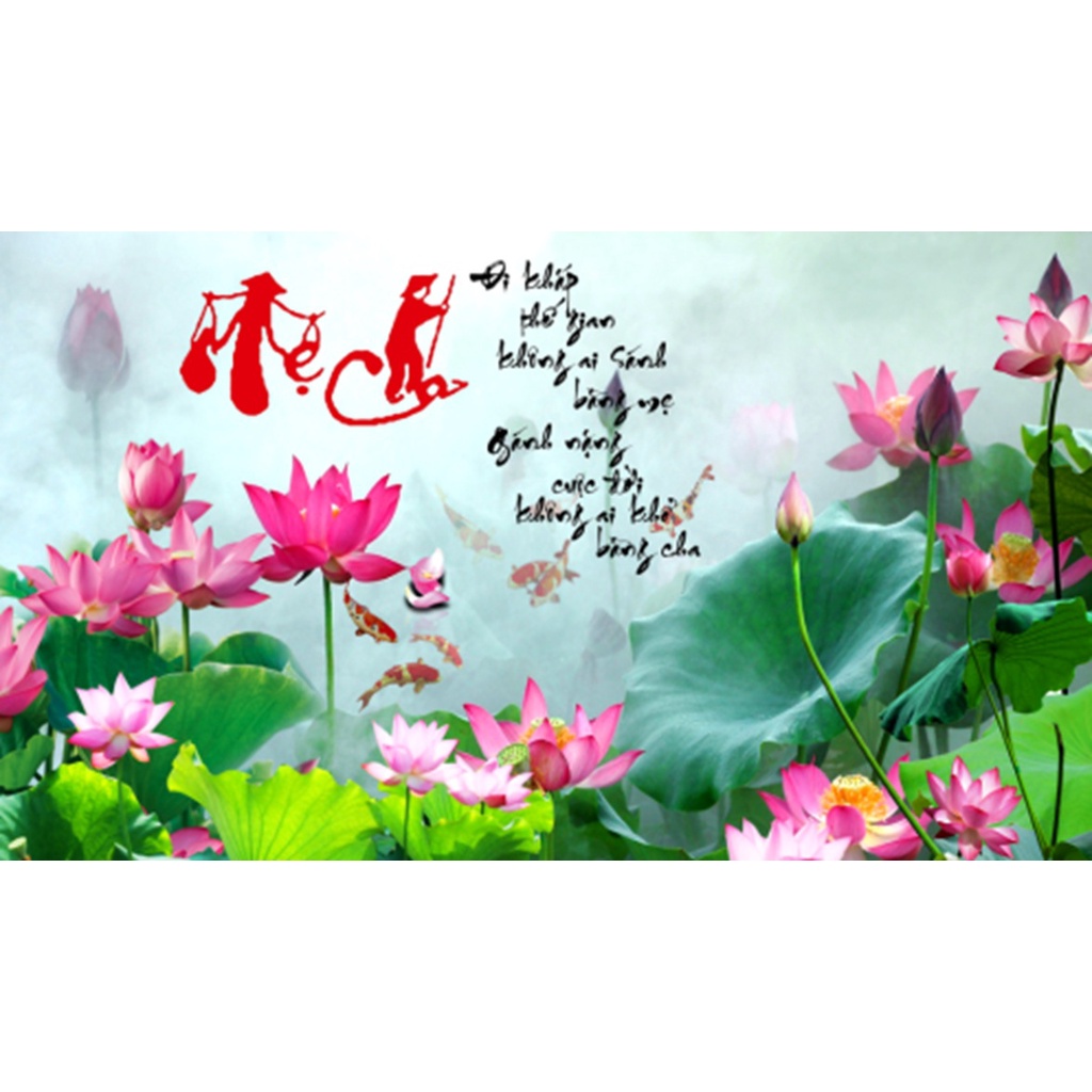 Tranh thêu chữ thập cha mẹ LV3463 , tranh đính đá cha mẹ LV460