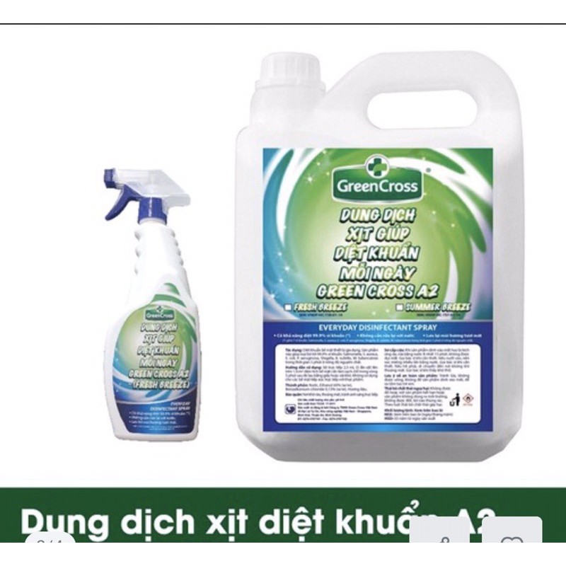 Dung dịch xịt Diệt Khuẩn Green Cross A2- 5L