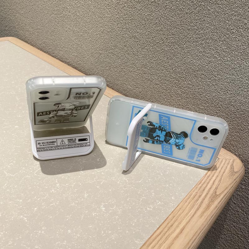 Ốp Điện Thoại TPU Silicon Mềm Chống Bụi Bẩn Chống Sốc Gắn Giá Đỡ Hình Gấu Cho IPhone 13 11 12 Pro Max 7 8 Plus X XR XSMAX