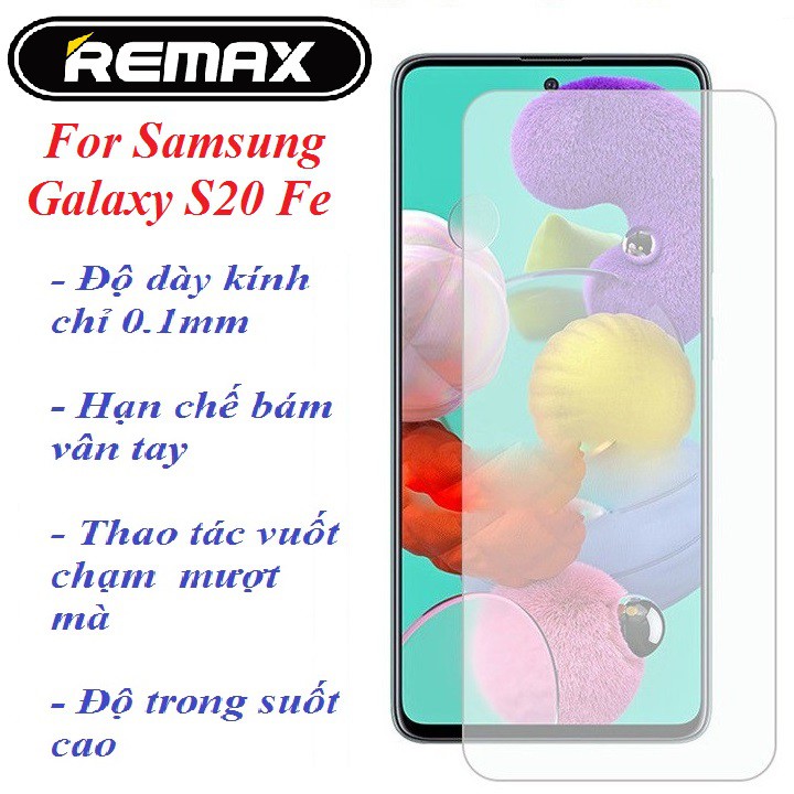 Kính cường lực Samsung Galaxy S20 Fe s20fe / Samsung Galaxy Note 20 - Chính hãng Remax, hạn chế bám vân tay, độ cứng 9H