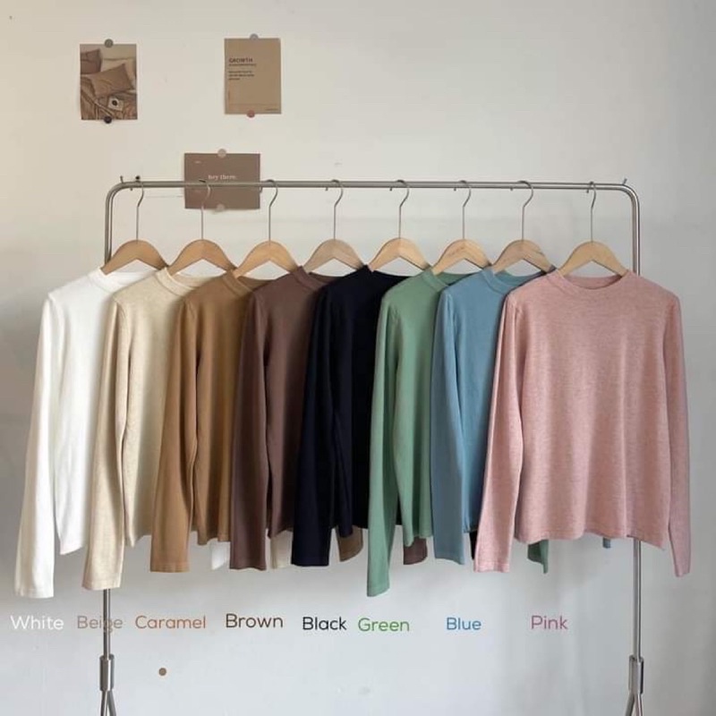 Áo len trơn tay dài