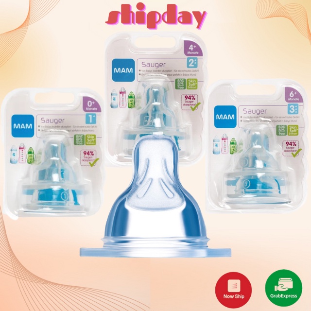 Núm ti thay thế bình sữa MAM  đủ số (1-2-3-X