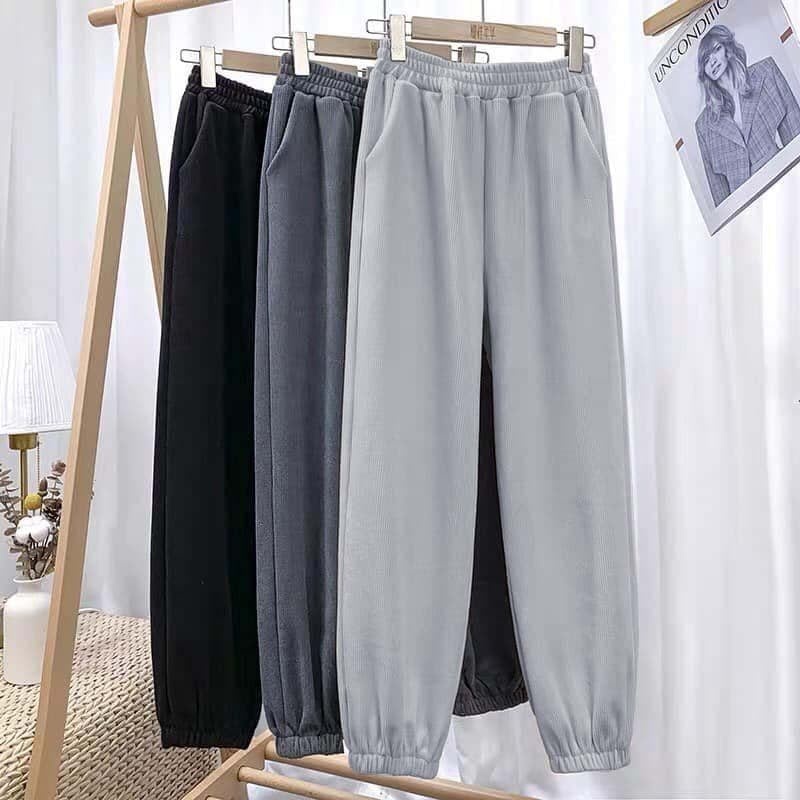 Quần jogger  MIA 1992 - quần jogger nữ cao cấp vải len tăm hàng Quảng Châu loại 1, chất mềm dày dặn cực ấm 2021