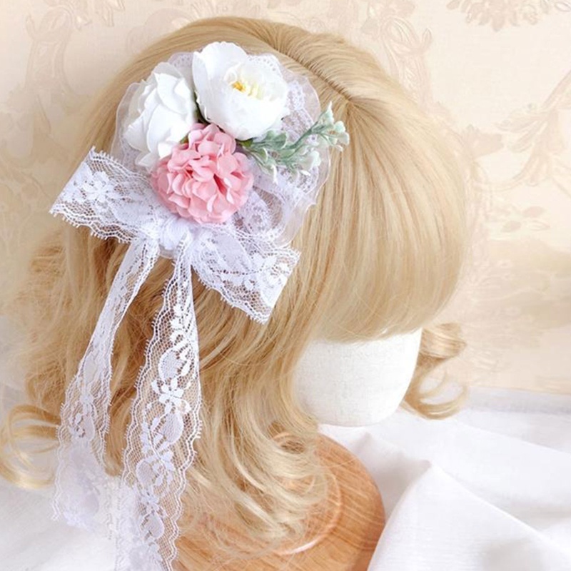 Kẹp Tóc Hình Nơ Hoa Phong Cách Lolita Xinh Xắn Cho Nữ