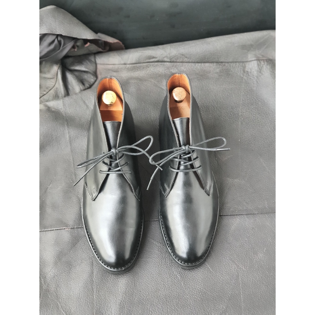 Giày boot nam buộc dây hiệu Paraboot chính hãng màu đen made in France size 39 cực đẹp và mới (giày 2hand)