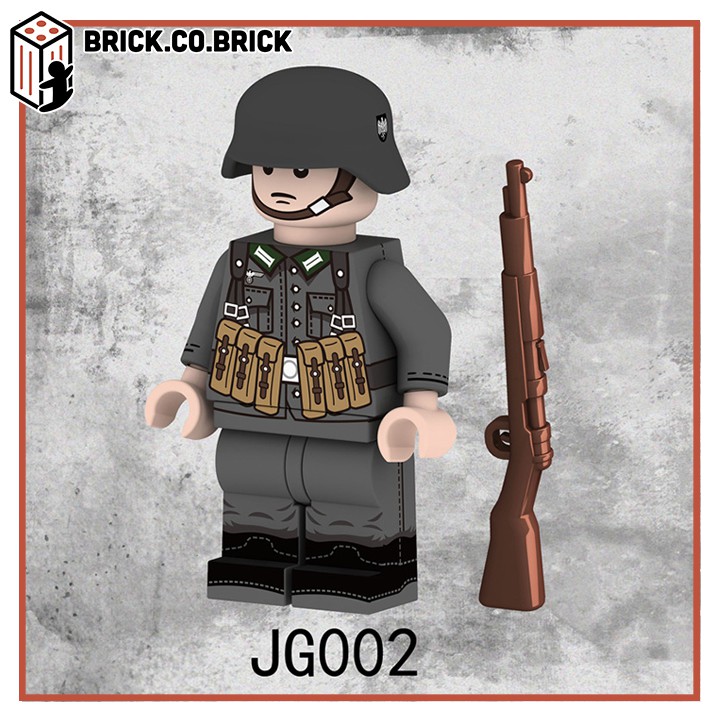 Lính Đức Mô Hình Đồ Chơi Lắp Ráp Non LEGO Lính Quân Đội Thế Chiến Minifigure Germany Soldier World War JG001-JG004