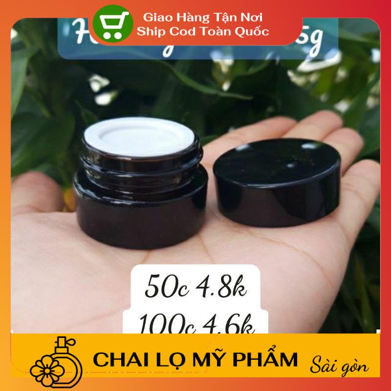 Hủ Đựng Kem ❤ SIÊU RẺ ❤ Hũ Chiết Kem Thủy Tinh Nâu 5g,10g , Hũ lọ chiết mỹ phẩm , phụ kiện du lịch