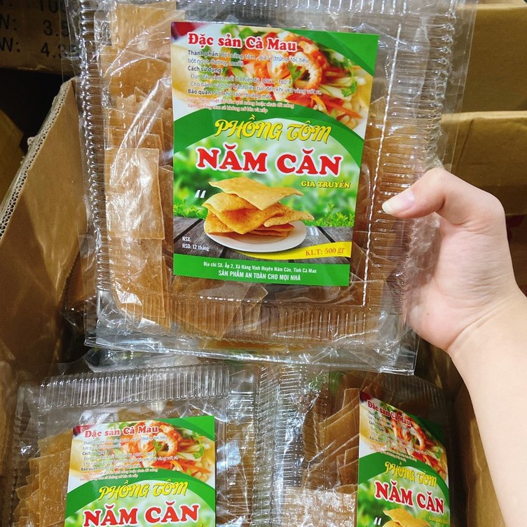 Bánh phồng tôm Đất Mũi Cà Mau đặc biệt chiên giòn thơm lừng tôm