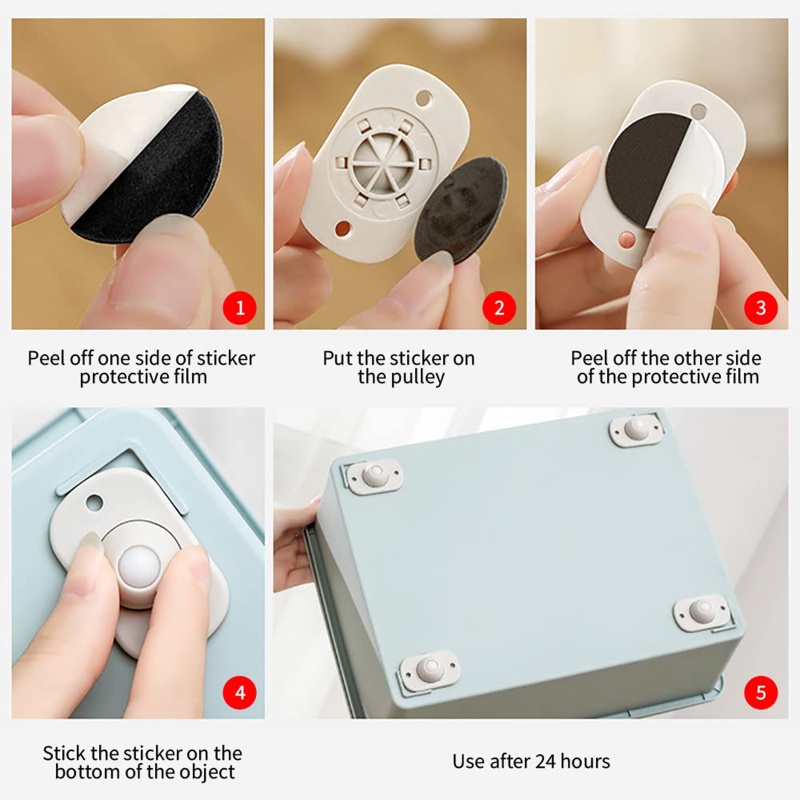 Set 4 Bánh Xe Mini Xoay 360 Độ Chuyên Dụng° Hộp Đựng Đồ Nội Thất Bằng Thép Có Con Lăn Tiện Dụng