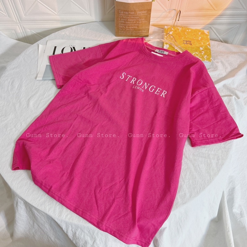 Áo Thun 3158 In Chữ STRONGER Form Rộng Unisex Chất Cotton Khô Loại 1, Thoáng Mát, Thấm Hút Mồ Hôi - GUNN