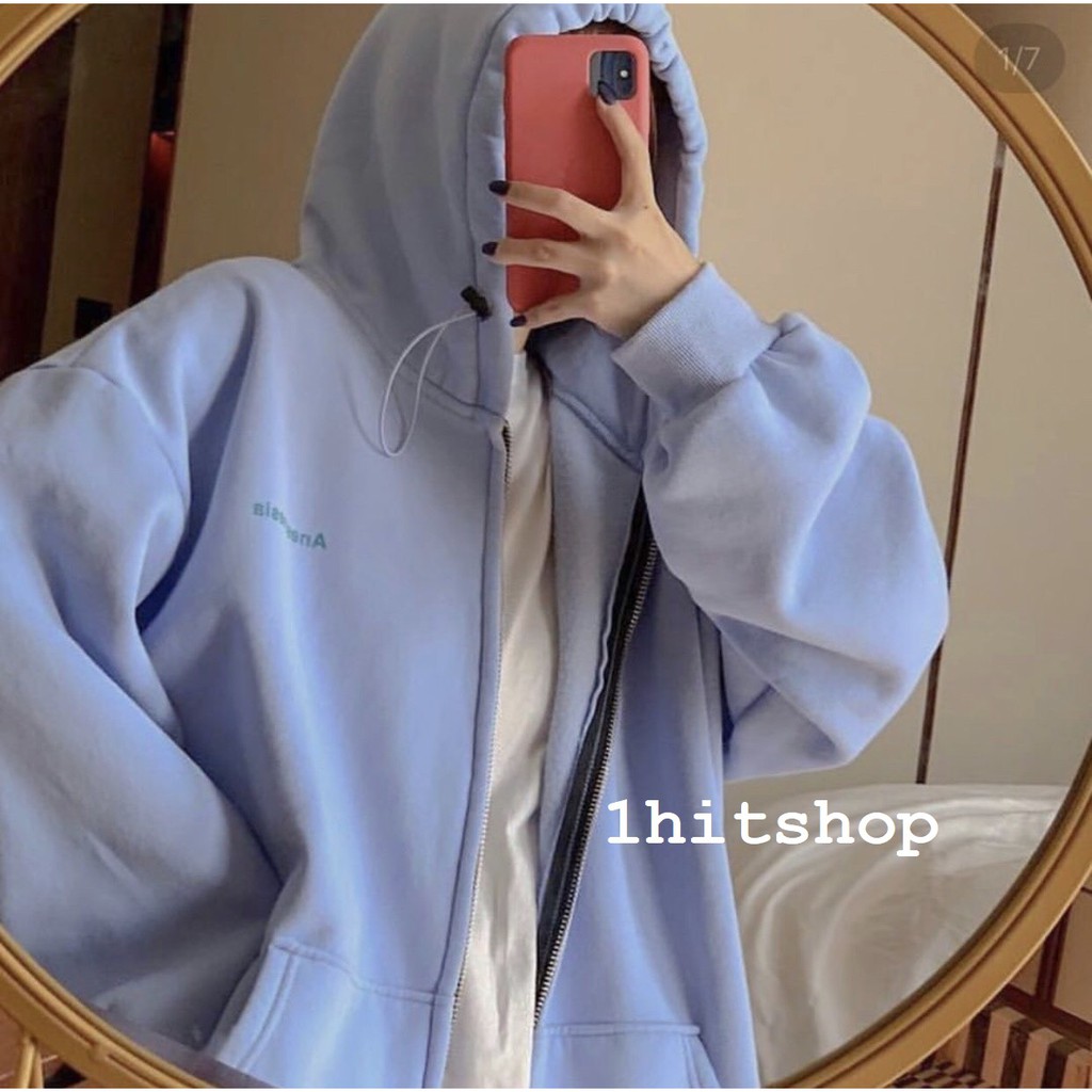 [Mã SKAMFSW175 giảm 10K đơn 50K] Áo KHOÁC Hoodie AN BIỂN NHẠT ANESTHESIA Ulzzang Unisex (Dây kéo TRẮNG) 1hitshop