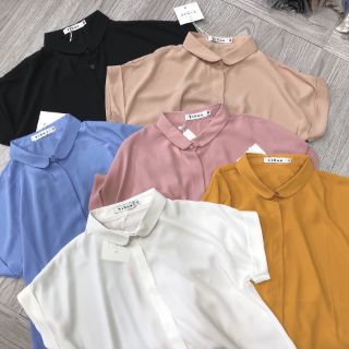 ÁO SƠ MI NỮ TAY CỘC CÔNG SỞ LỤA HÀN