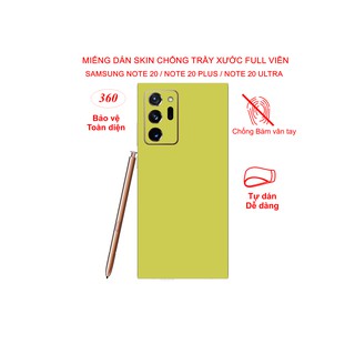 Dán Skin Full viền cho SamSung note 20 / note 20plus/ note 20Ultra, chống trầy xước, chống bám vân tay tiệt đối