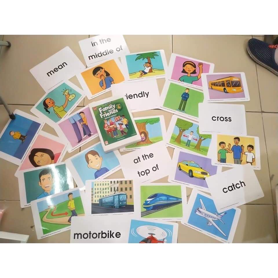 Bộ thẻ học tiếng anh 💖FREESHIP💖 Flashcard Family Special Edition Grade Level 1 - Level 5 - Khổ A5