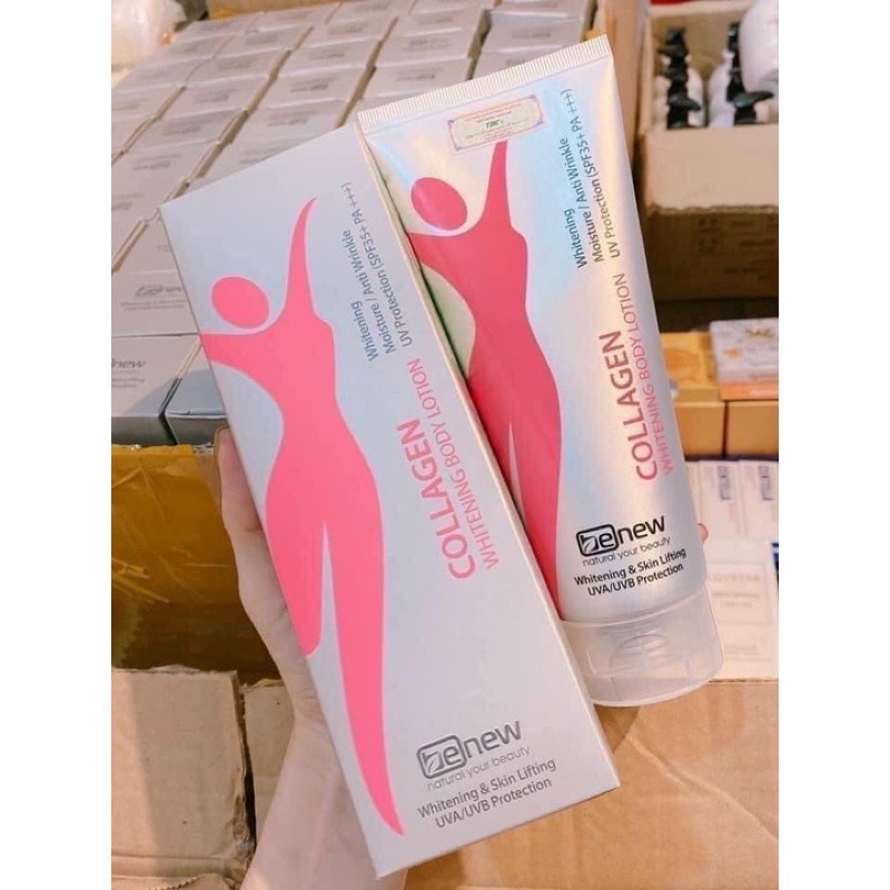 Hàng Chính Hãng - Kem dưỡng thể trắng da  BENEW Collagen Whitening Body Lotion SPF35+ PA+++ Hàn 200ml/ Hộp