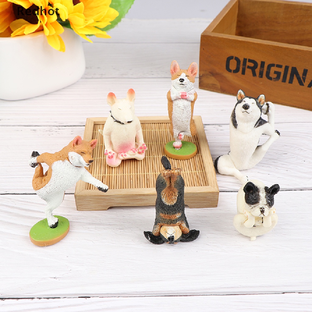 &lt; Redhot &gt; Mô Hình Chú Chó Husky Tập Yoga Vui Nhộn Kiểu Pháp
