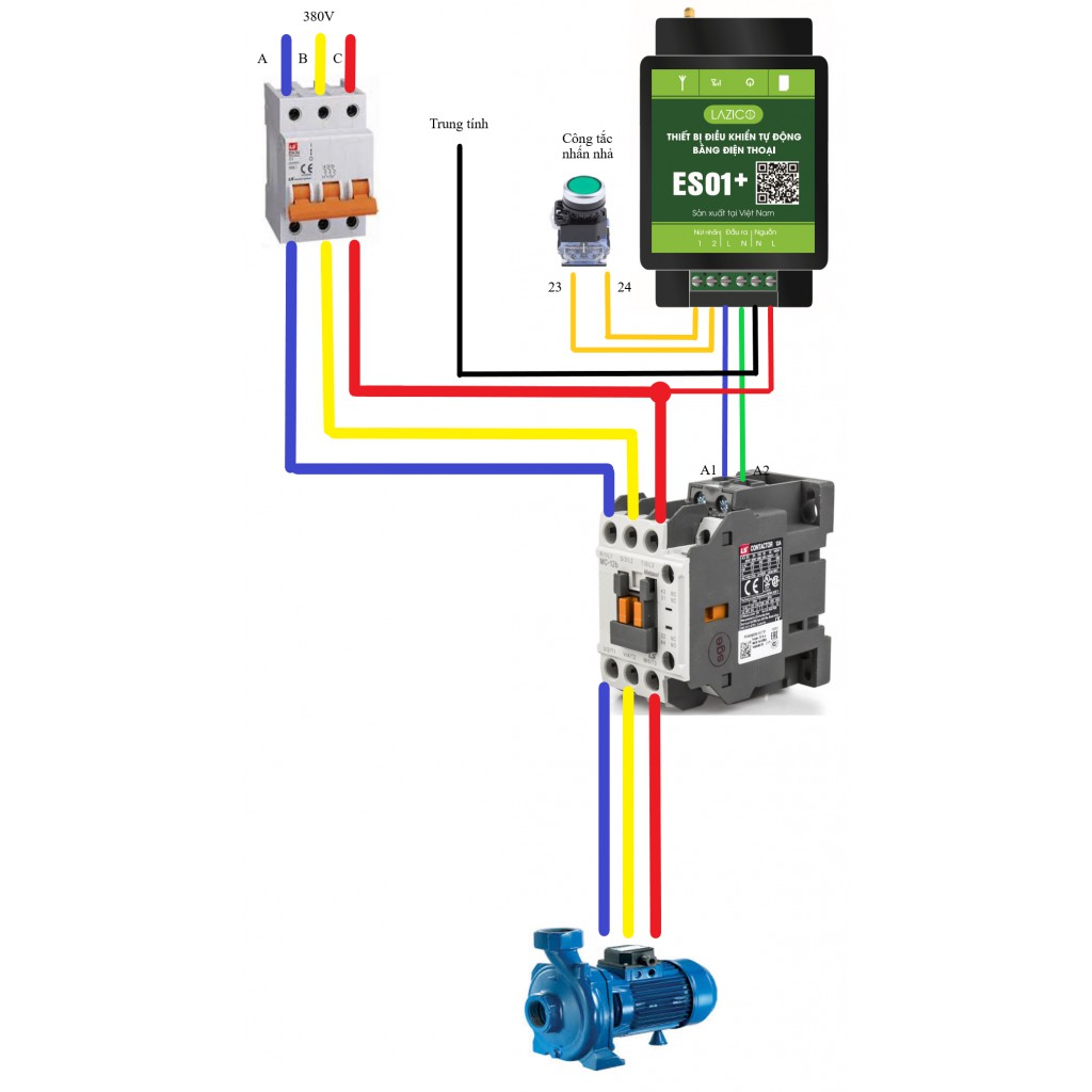 Công tắc điều khiển từ xa qua sim Lazico ES01+