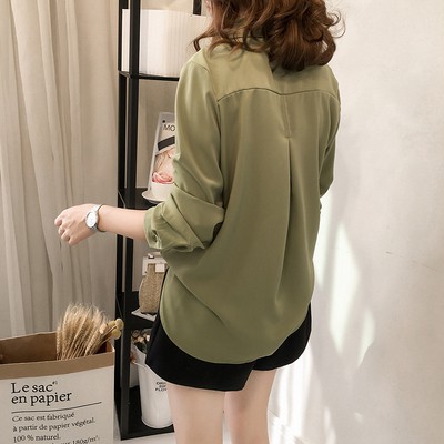 Áo Sơ Mi Tay Dài Dáng Rộng Phong Cách Hàn Quốc Thời Trang Xuân Thu Dành Cho Nữ C3571