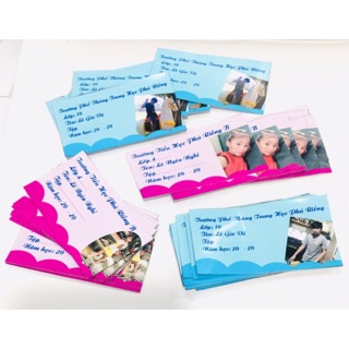 Combo 40 Nhãn vở đặt làm theo yêu cầu mặt sau có lớp bóc dán