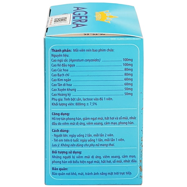 Agera Extra Kingphar- Hỗ trợ giảm tình trạng xoang, mũi dị ứng, hắt hơi sổ mũi