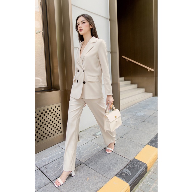 Quần ống suông màu be Stella - MAIIMER