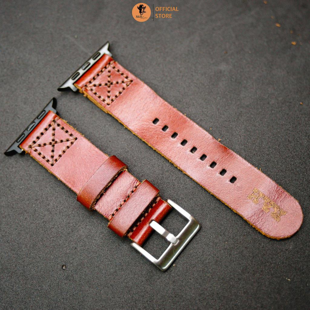 Dây Đồng Hồ AW 2,3,4,5,6,7,8, AW Ultra Da Bò Thanh Lịch - RAM Leather Simple X 3 Nâu Đỏ