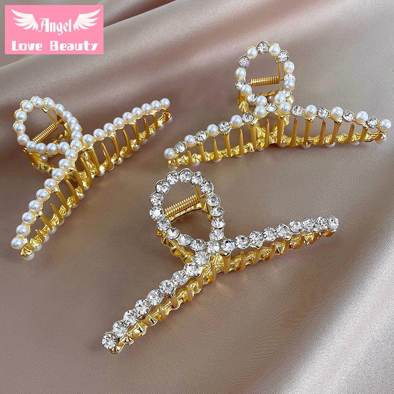 Kẹp Tóc Cỡ Lớn Bằng Kim Loại Thiết Kế Tinh Tế Phong Cách Hàn Quốc