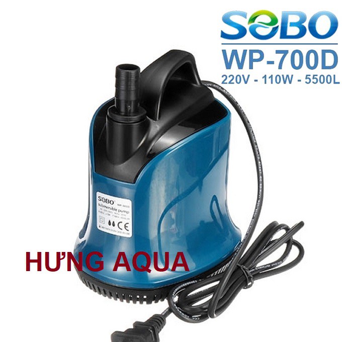 Máy Bơm hồ cá - bơm chìm bể cá, hòn non bộ 360 ĐỘ SOBO WP 500D 55W, WP-700D 110W (mẫu mới nhất) hàng công ty