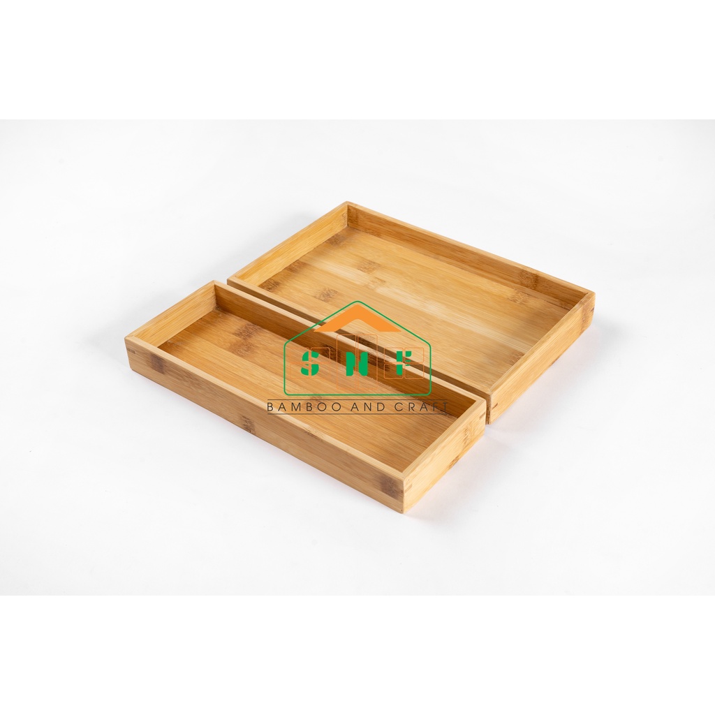 Khay Đựng Gia Vị Bằng Gỗ Tre Hình Chữ Nhật Cao Cấp, Sang Trọng- SNF Bamboo and Craft