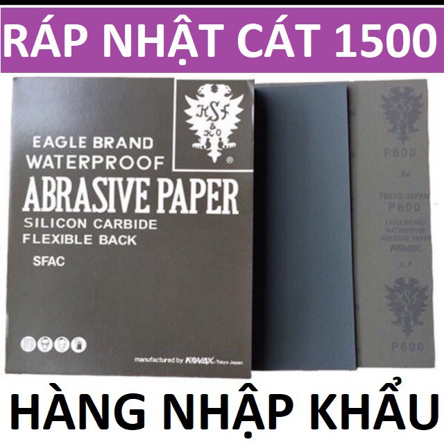 100 tờ giấy nhám Nhật 1500 đen , giấy ráp chà xe máy, ô tô KOVAX , Nhập khẩu Nhật Bản