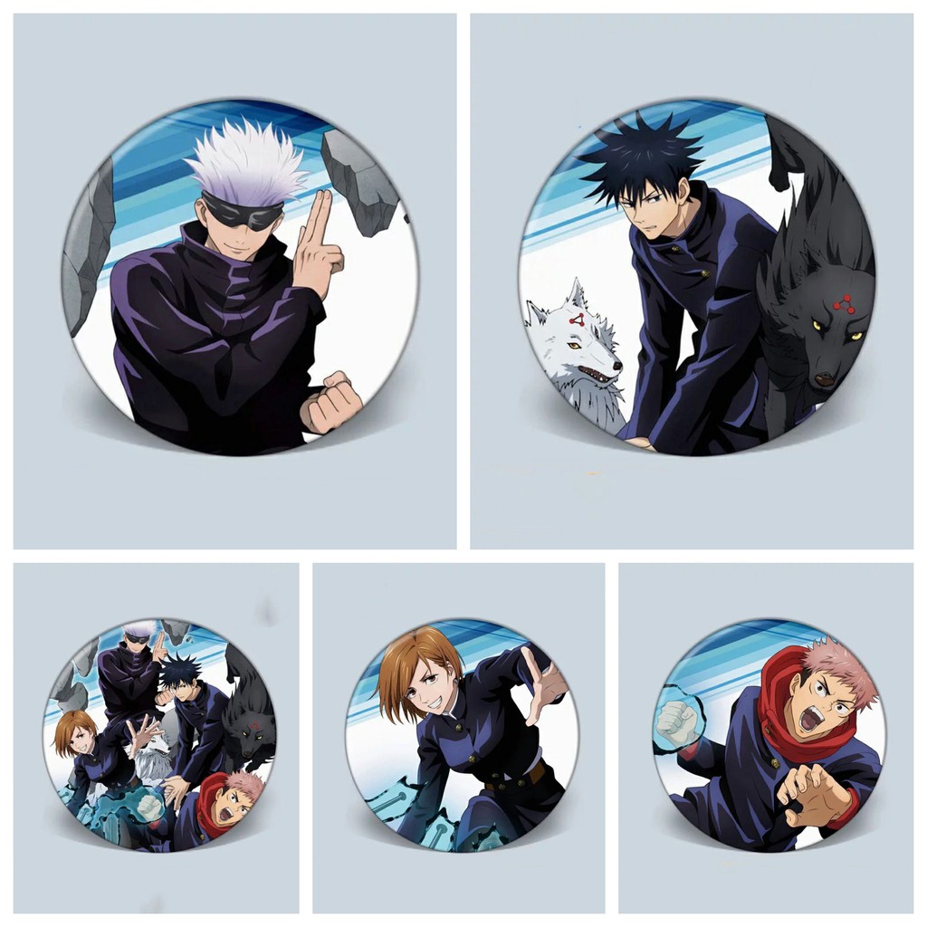 Huy hiệu IN HÌNH Jujutsu Kaisen Chú thuật hồi chiến anime chibi dễ thương tiện lợi